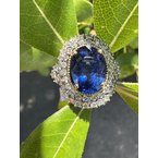 Gemstone Jewelry Sapphire and Diamond Ring 06-3777