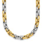 Gold Necklaces & Bracelets 14K Two-toned Polished 8mm Cable Chain Necklace 31-2363