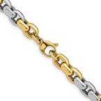 Gold Necklaces & Bracelets 14K Two-toned Polished 8mm Cable Chain Necklace 31-2363