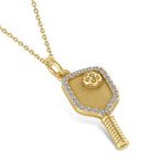 Skatell's Exclusive 14K Yellow Gold Pickleball Pendant