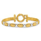 Gold Necklaces & Bracelets 14K Two-Toned Link Bracelet 42-3842