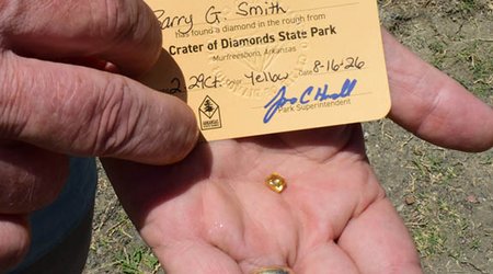 Tennessee Grandfather Unearths 2.29-Carat Canary Yellow Diamond in Arkansas