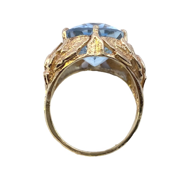 &*&様 BlueTopaz　goldring　Priceless Designer 14K Yellow Gold Oval London Blue Topaz Statement