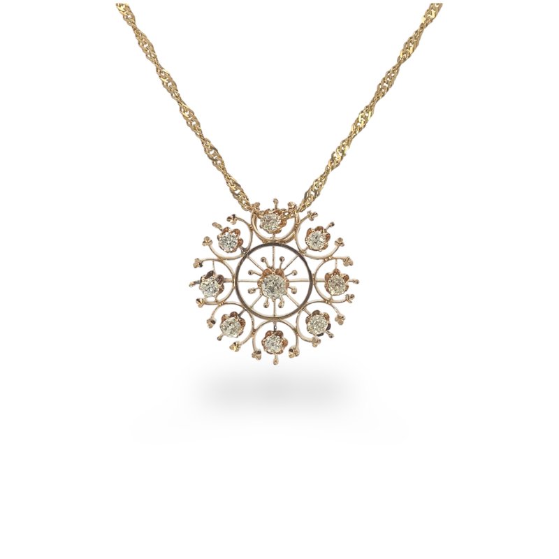 Antique Estate Jewelry 14k Yellow Gold Late Victorian Pendant w