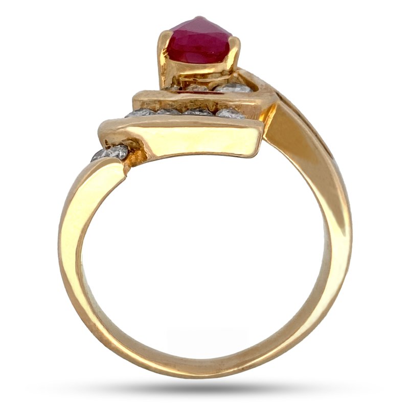 Antique & Estate Jewelry 14k Yellow Gold Burmese Ruby Ring 5.44g