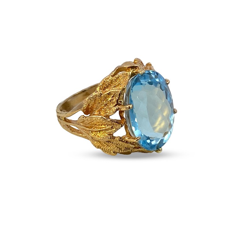 Antique & Estate Jewelry 14k Yellow Gold Natural Blue Topaz
