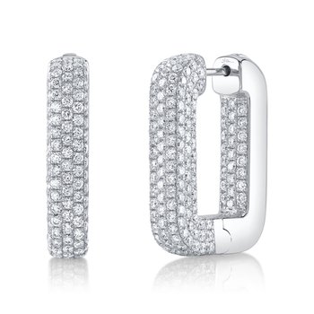 14K Yellow Gold Flush Set Diamond Huggie Earrings 173369