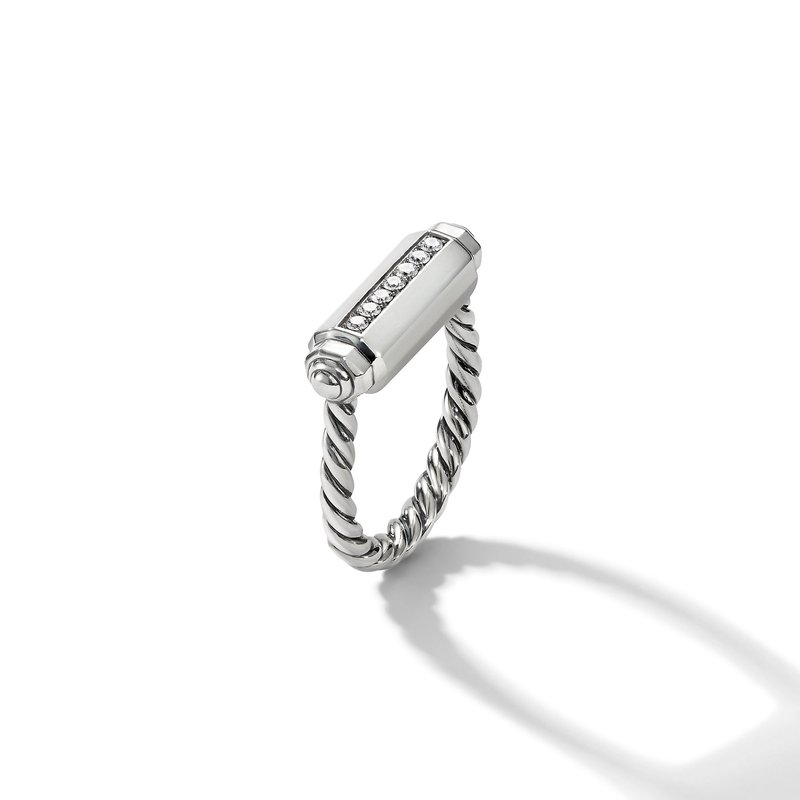 Lexington Barrel Ring with Diamonds