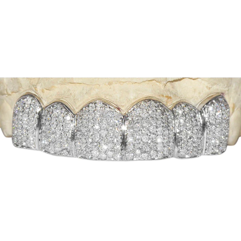 Grillz Kamara Nose Ring Iced Out 14K Gold Plated 8-Tooth Grillz