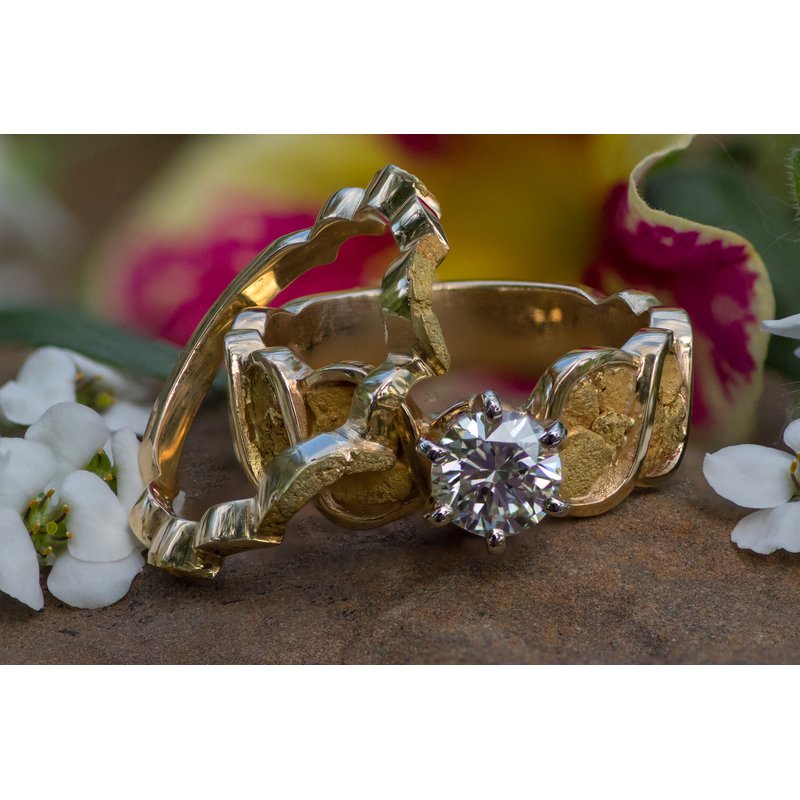 Gold Rush Fine Jewelry Diamond Gold Nugget Wedding GRW262 GRW262