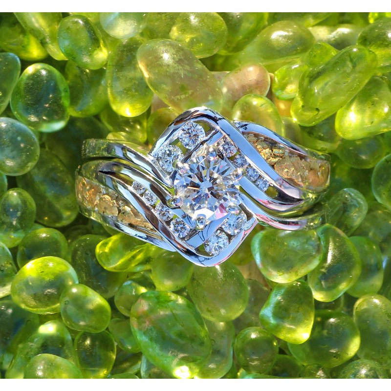 Gold Rush Fine Jewelry Diamond Gold Nugget Engagement Ring GRW75WG