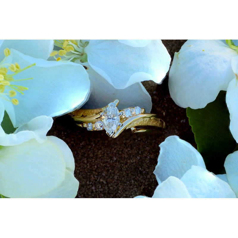 Gold Rush Fine Jewelry Marquise Diamond Wedding Set GRST12999 GRST12999