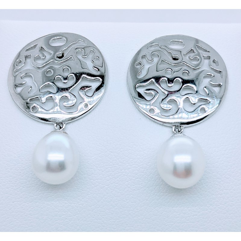 Couch's Signature 88.5Mm Fresh Water Pearl Dangle Punched Medal 31002184 Couch's Jewelers