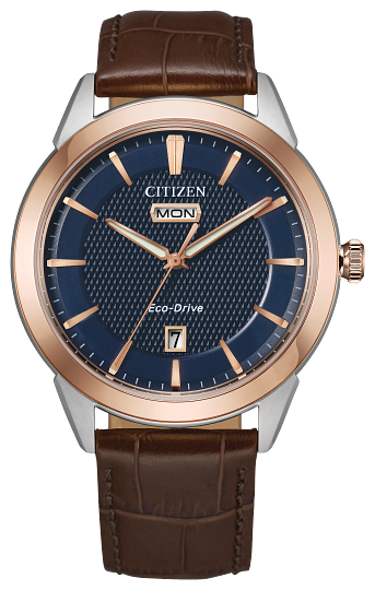 Citizen Rolan Blue Dial Two Tone Eco-Drive Watch 535-00460