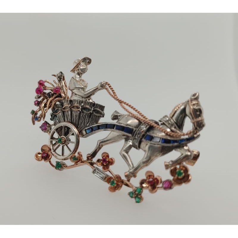Estate Collection Sterling and Gold Horse Brooch - Bayside