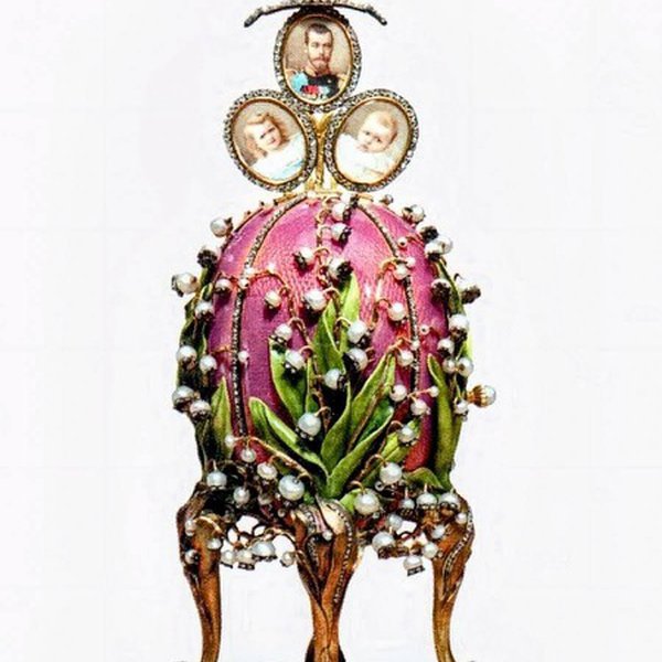 Lilies of the Valley Faberge Egg Mastoloni Pearls