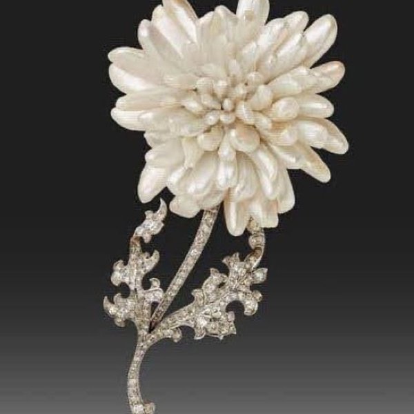 Tiffany's Chrysanthemum Pearl Brooch - Mastoloni Pearls