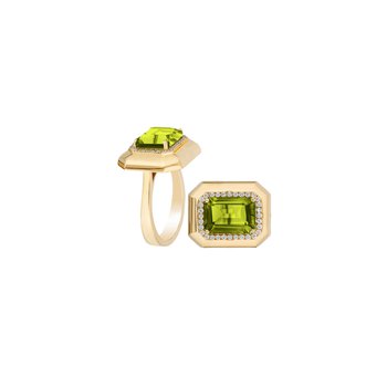 Peridot Emerald Cut Ring GOS1908