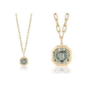 Prasiolite Asscher Cut Octagon Pendant GOS1900