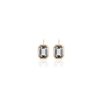 Rock Crystal Emerald Cut Bezel Set Earring GOS1887