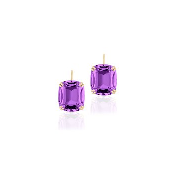 Amethyst Cushion Drop Earrings GOS1878