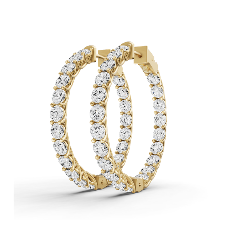 Lucida Setting 5CTW Lucida Setting Round Shape Diamond Hoop Earrings LGERHPRRD1000-5C ...