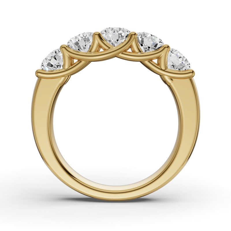 Lucida Setting 2CTW Round Lab Grown Diamond Five Stone Ring With Lucida Setting ...