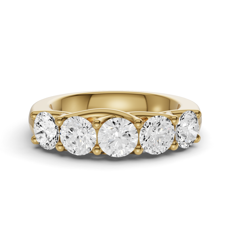 Lucida Setting 2CTW Round Lab Grown Diamond Five Stone Ring With Lucida Setting ...