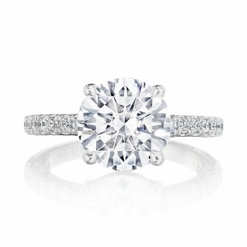 18K WHITE GOLD DANTELA FANCY MILIGRAIN DIAMOND HIDDEN HALO SEMI MOUNT 002-140-03574
