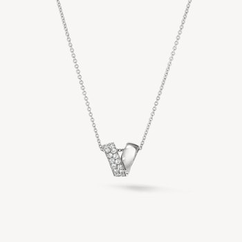 18K WHITE GOLD INSIDE/OUT MILTI-WEAR RONDEL DIAMOND PENDANT NECKLACE 001-165-10079