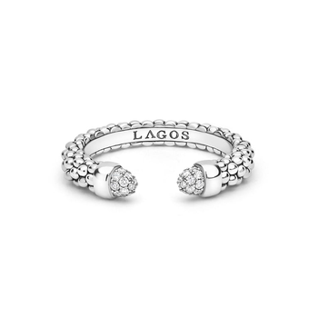 STERLING SILVER MINI VERSA OPEN DIAMOND END STACKING RING 002-620-01591
