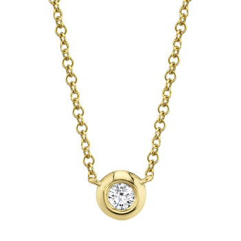 14K YELLOW GOLD BEZEL DIAMOND SOLITAIRE PENDANT 001-160-00895