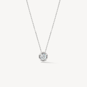 18K WHITE GOLD WHIMSICAL CIRCLE DIAMOND PENDANT 006-165-10093