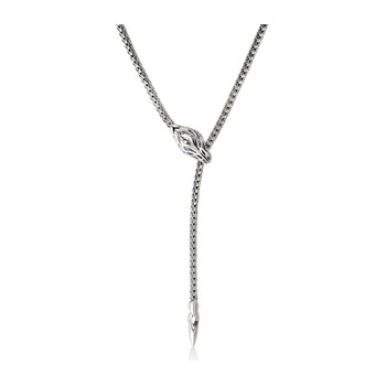 STERLING SILVER 2.5MM MINI NAGA NECKLACE WITH BLUE SAPPHIRE IN EYES SIZE 23 001-640-02350