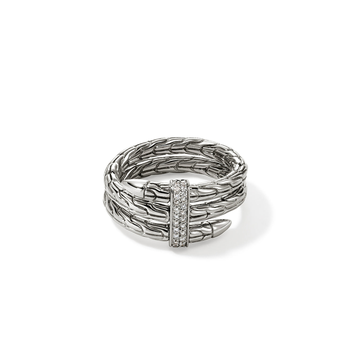 STERLING SILVER DIAMOND DOUBLE WRAP SPEAR RING 001-130-01508