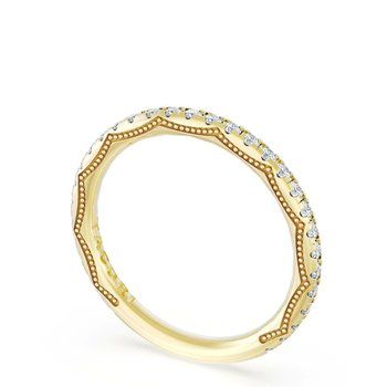 18K YELLOW GOLD FOUNDERS COLLECTION DIAMOND 3/4 WEDDING BAND 001-110-15500