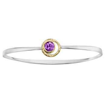 STARLIGHT SILVER AND 14K YELLOW GOLD AMETHYST BRACELET 001-610-03485