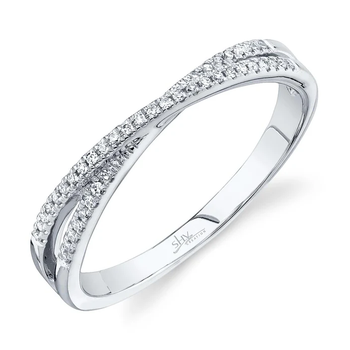 14 WHITE GOLD DIAMOND CROSSOVER RING 001-130-01364