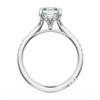 18K WHITE GOLD SPLIT SHANK DIAMOND SEMI MOUNT FOR EMERALD CUT CENTER 001-140-03077