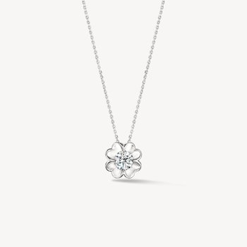 18K WHITE GOLD WHIMSICAL CLOVER DIAMOND PENDANT 002-165-10067