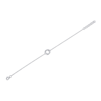 14K WHITE GOLD DIAMOND LOVE KNOT CIRCLE BRACELET 001-170-03076