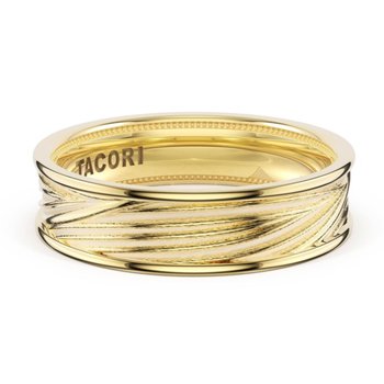 18K YELLOW GOLD GENTS TEXTURED WEDDING BAND 001-405-10658