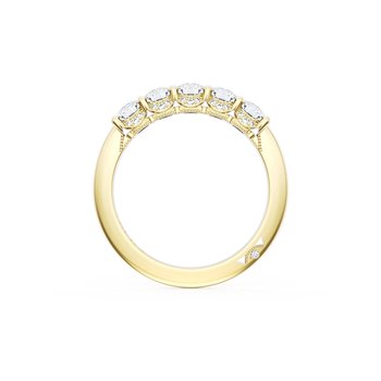 18K YG OVAL DIAMOND 5 STONE SHARED PRONGS WB 001-110-15365