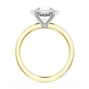 18K YELLOW GOLD AND PLATINUM ROUND BLOOM DIAMOND HALO SEMI MOUNT 002-140-03061