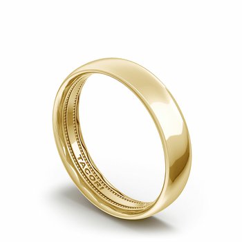 18K YELLOW GOLD CLASSIC POLISHED 5MM DOME WEDDING BAND 001-405-10442