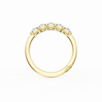 18K YG DIAMOND SHARED PRONG WEDDING BAND 3/4 AROUND 002-110-15548