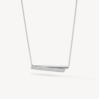 18K WHITE GOLD INSIDE/OUT DIAMOND FLIP PENDANT NECKLACE 006-165-10095