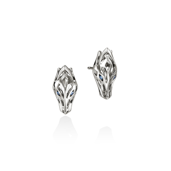 STERLING SILVER NAGA HEAD STUD EARRINGS 001-645-02193