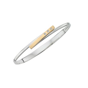 STERLING SILVER AND 14K YELLOW GOLD ANTICIPATION DIAMOND BRACELET 006-610-03477
