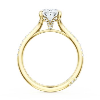 18K YELLOW GOLD SPLIT SHANK GRADUATED DIAMOND SEMI MOUNTING 002-140-03062